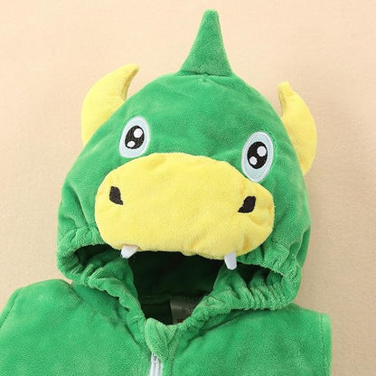 MICHLEY Baby Sleeveless Dinosaur Animal Hooded Romper Halloween Costume