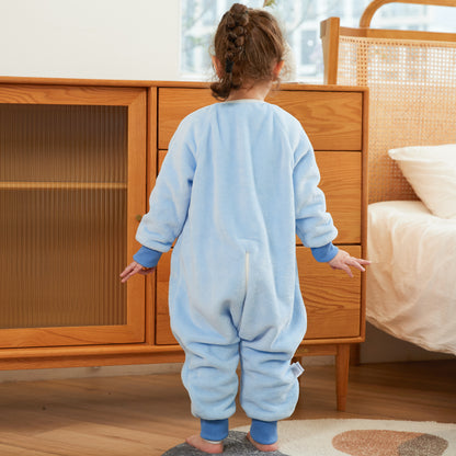 MICHLEY Blue Dinosaur Kids Sleep Bag Flannel Toddler Pajamas for Play & Cozy Nights