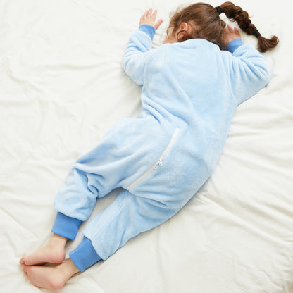 MICHLEY Blue Dinosaur Kids Sleep Bag Flannel Toddler Pajamas for Play & Cozy Nights