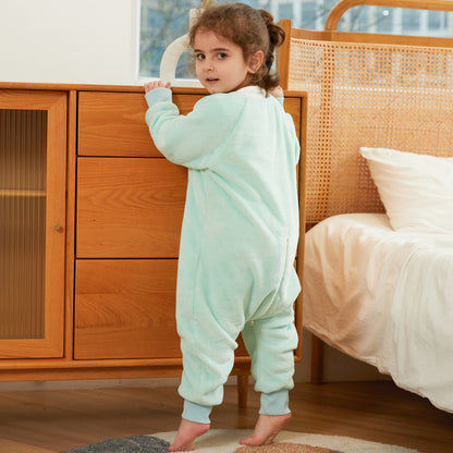 MICHLEY Kids Crocodile Sleeping Bag Flannel Wearable Pajamas