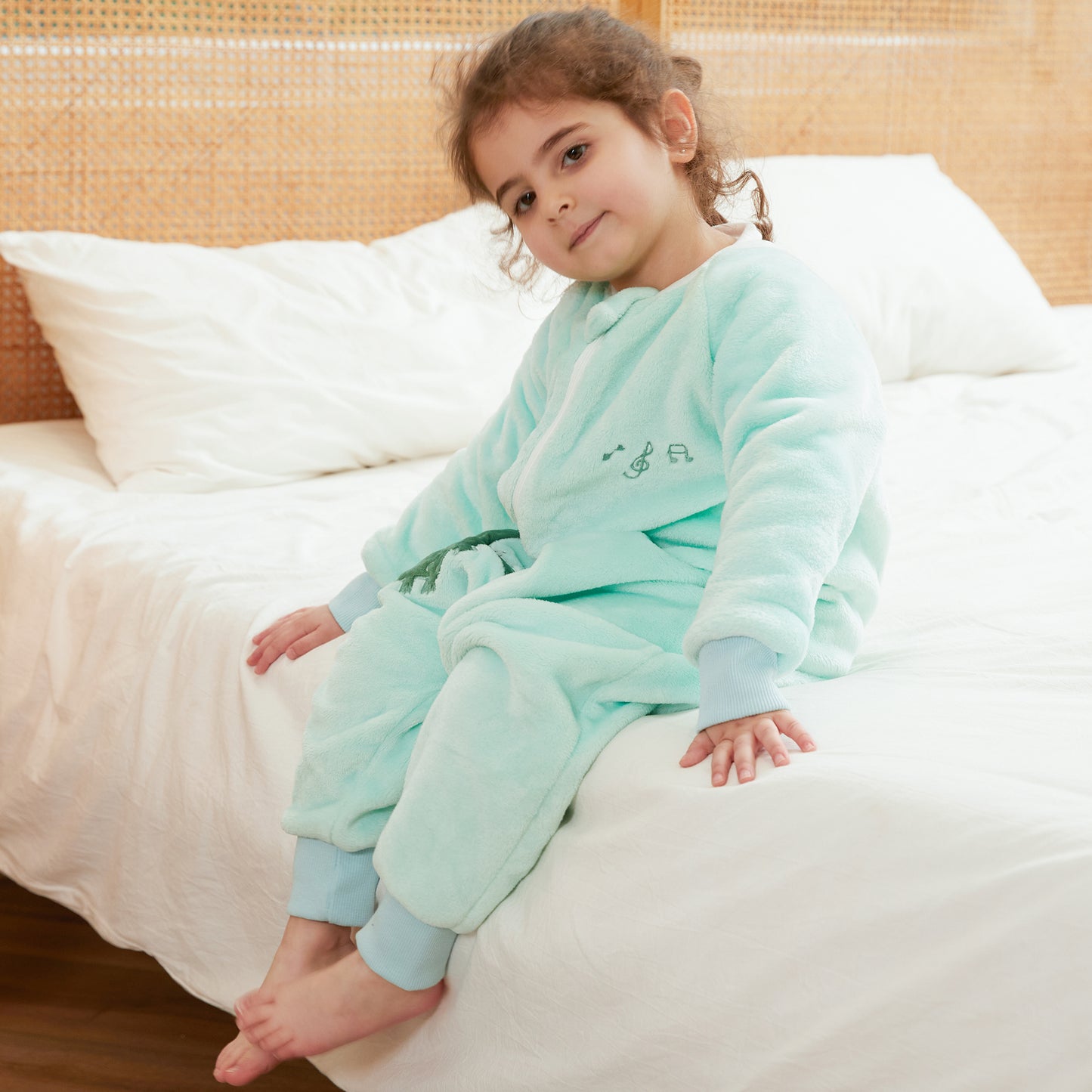 MICHLEY Kids Crocodile Sleeping Bag Flannel Wearable Pajamas