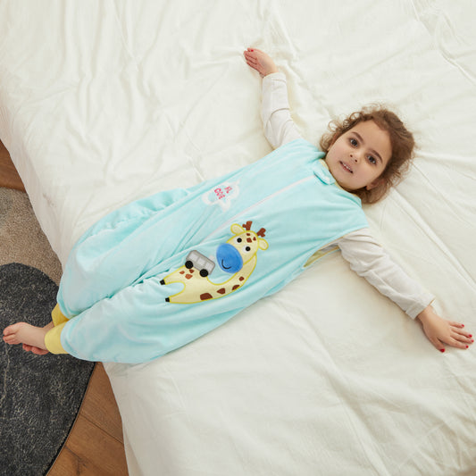 MICHLEY Giraffe Toddler Sleeveless Sleeping Bag Winter Polyester Wearable Blanket