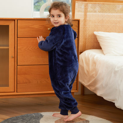 MICHLEY Kids Owl Sleep Sack Blue Flannel Wearable Pajamas with Legs