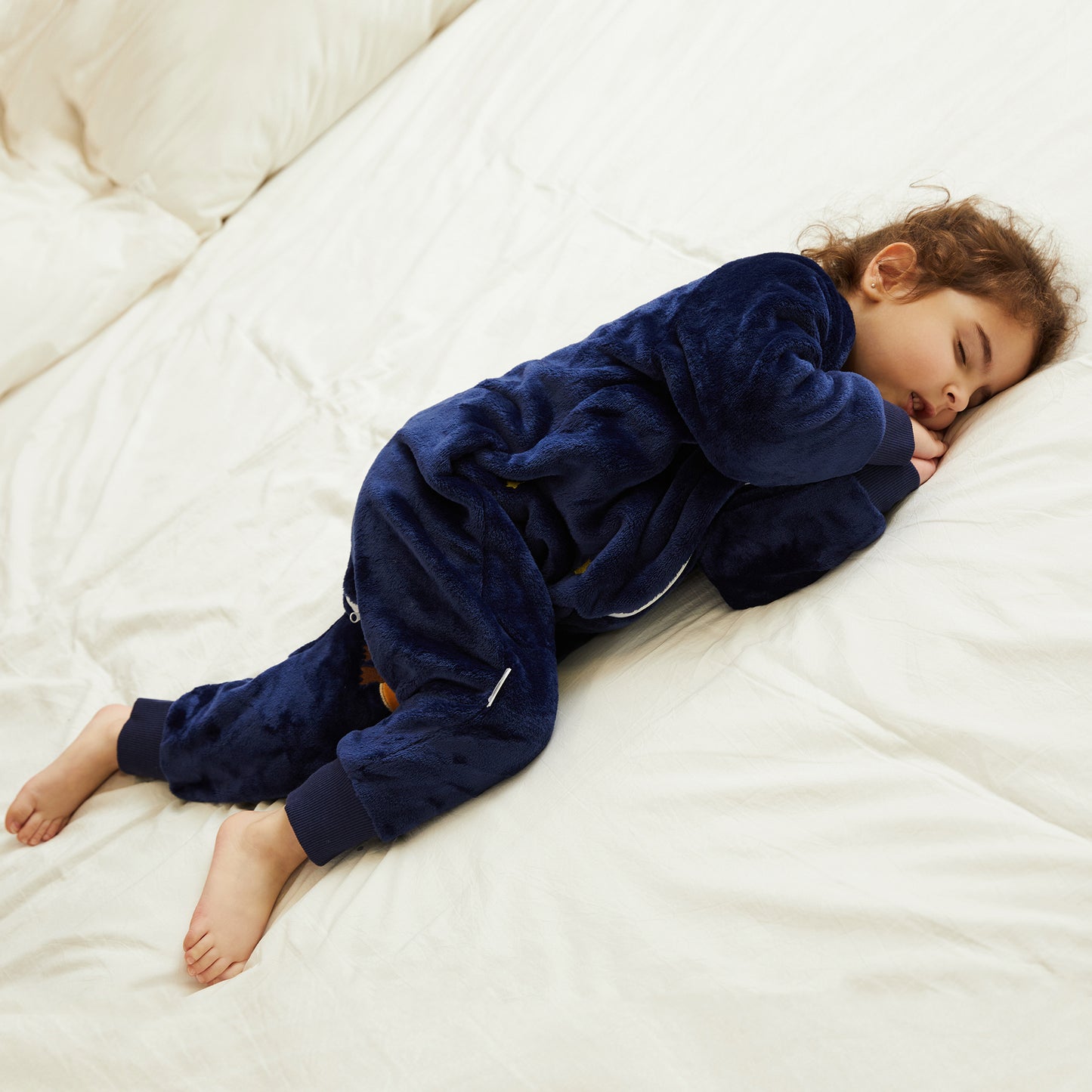 MICHLEY Kids Owl Sleep Sack Blue Flannel Wearable Pajamas with Legs