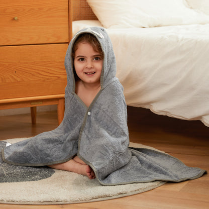 MICHLEY Shark Bamboo Viscose Baby Hooded Towel Ultra-Soft 29.5"x39.5"