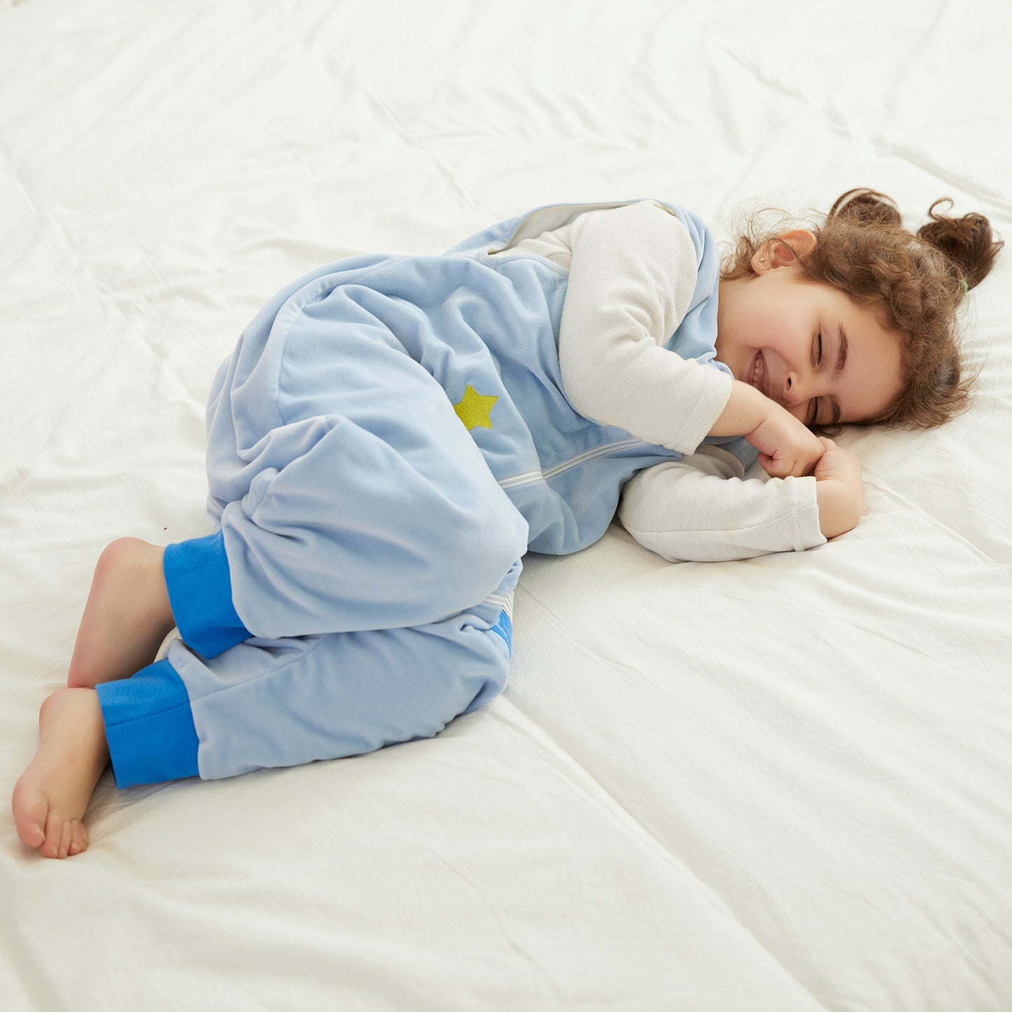 MICHLEY Blue Dinosaur Toddler Sleeveless Sleeping Bag Winter Polyester Wearable Blanket