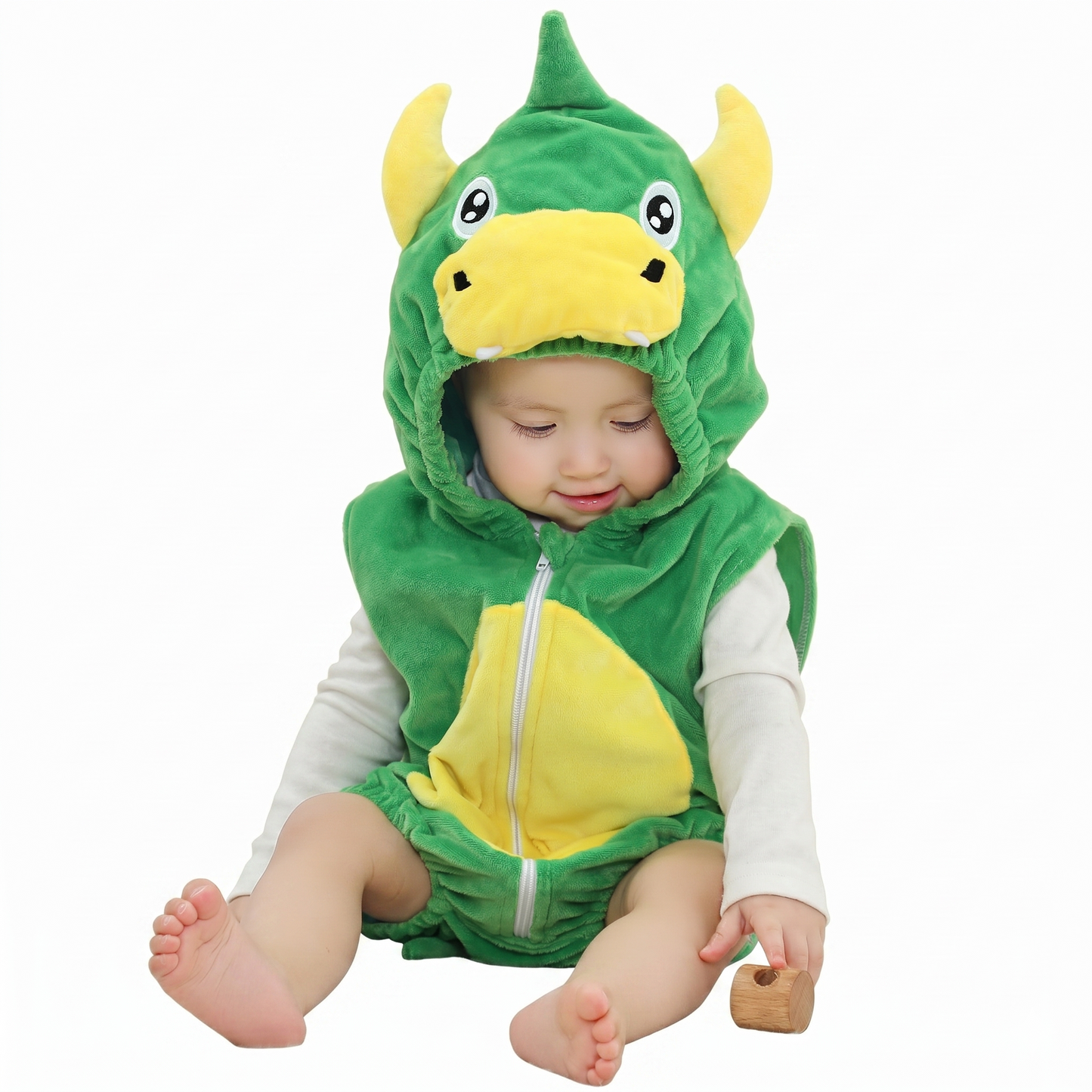 MICHLEY Baby Sleeveless Dinosaur Animal Hooded Romper Halloween Costume