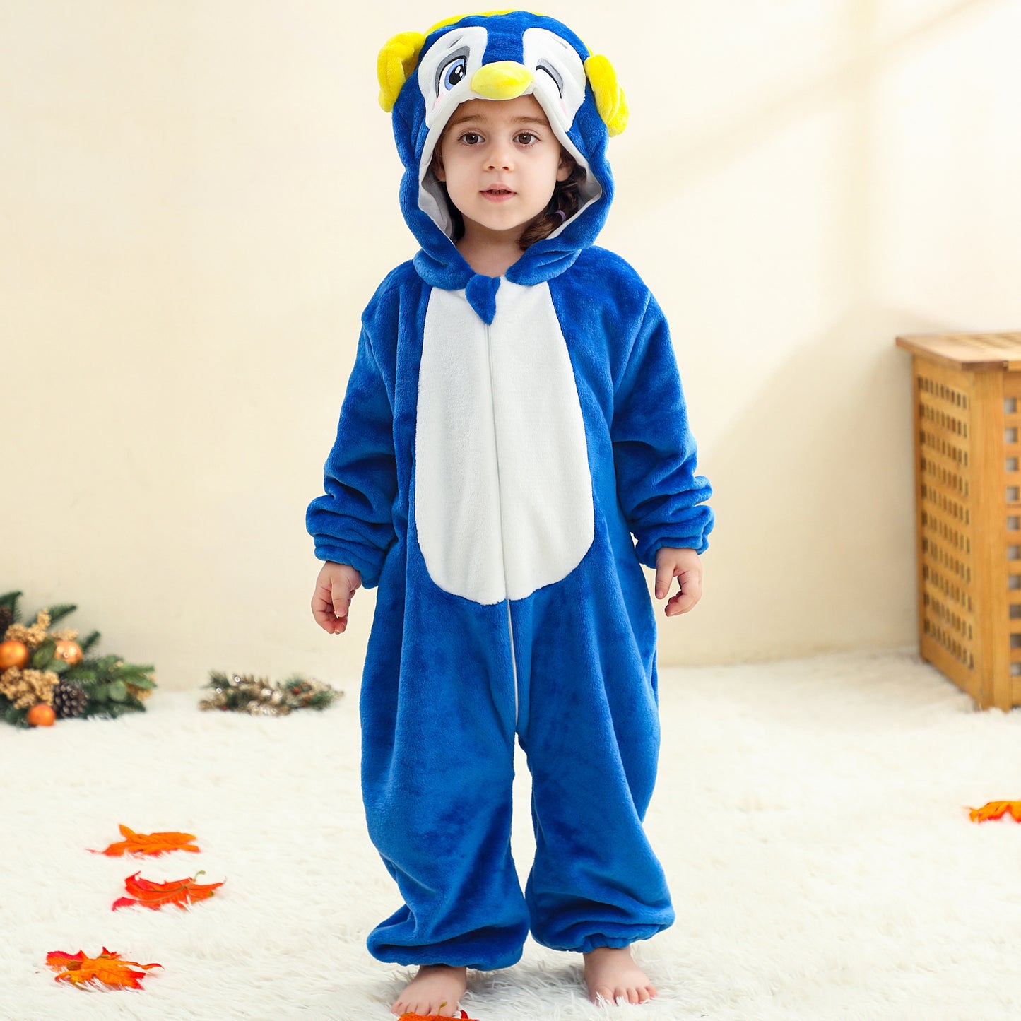 MICHLEY Baby Headphones Penguin Romper Soft Flannel Cool Costume