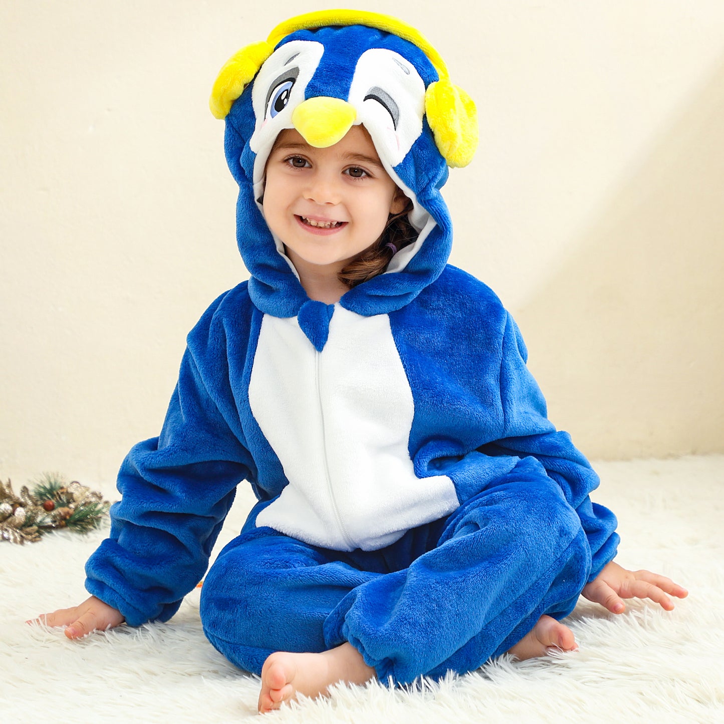 MICHLEY Baby Headphones Penguin Romper Soft Flannel Cool Costume