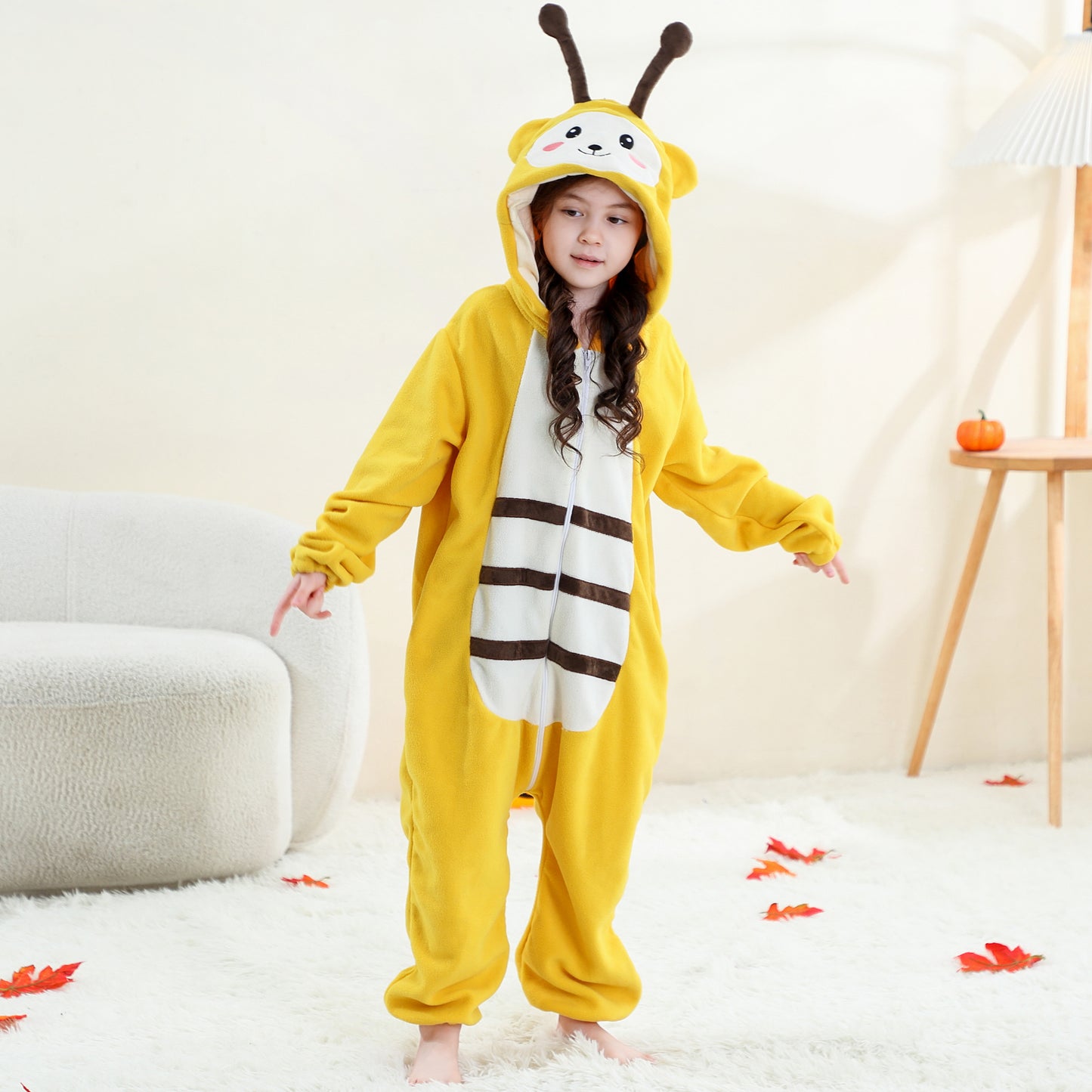 MICHLEY Bee Animal One-Piece Pajamas Soft Polar Fleece Halloween Costume for All Ages