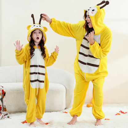 MICHLEY Bee Animal One-Piece Pajamas Soft Polar Fleece Halloween Costume for All Ages