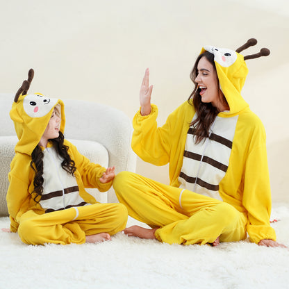 MICHLEY Bee Animal One-Piece Pajamas Soft Polar Fleece Halloween Costume for All Ages