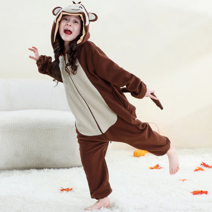 MICHLEY Monkey One-Piece Pajamas Soft Polar Fleece Cosplay Costume