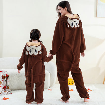 MICHLEY Monkey One-Piece Pajamas Soft Polar Fleece Cosplay Costume