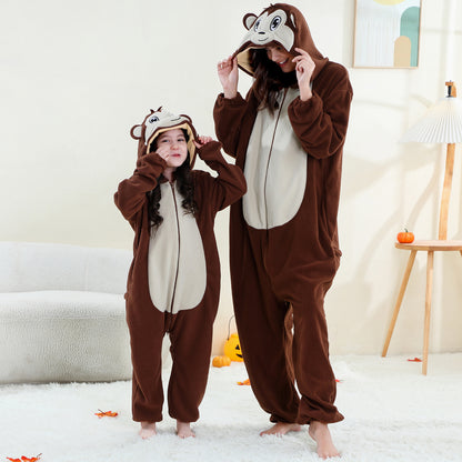 MICHLEY Monkey One-Piece Pajamas Soft Polar Fleece Cosplay Costume