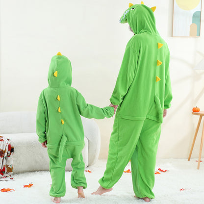 MICHLEY Green T-Rex One-Piece Pajamas Soft Polar Fleece Cosplay Costume