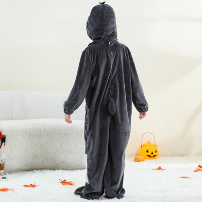 MICHLEY Kids Penguin Animal Cosplay Costume Soft Flannel Romper