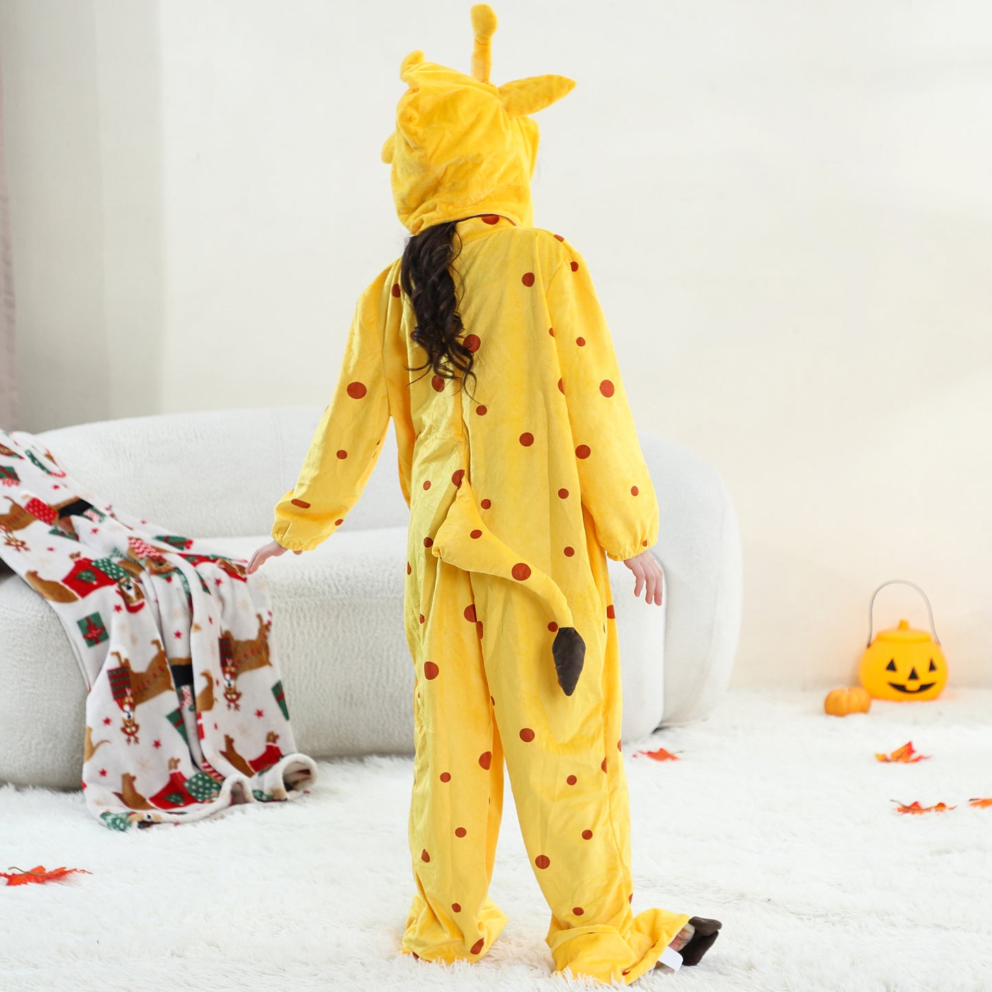 MICHLEY Kids Giraffe Animal Cosplay Costume Soft Flannel Romper