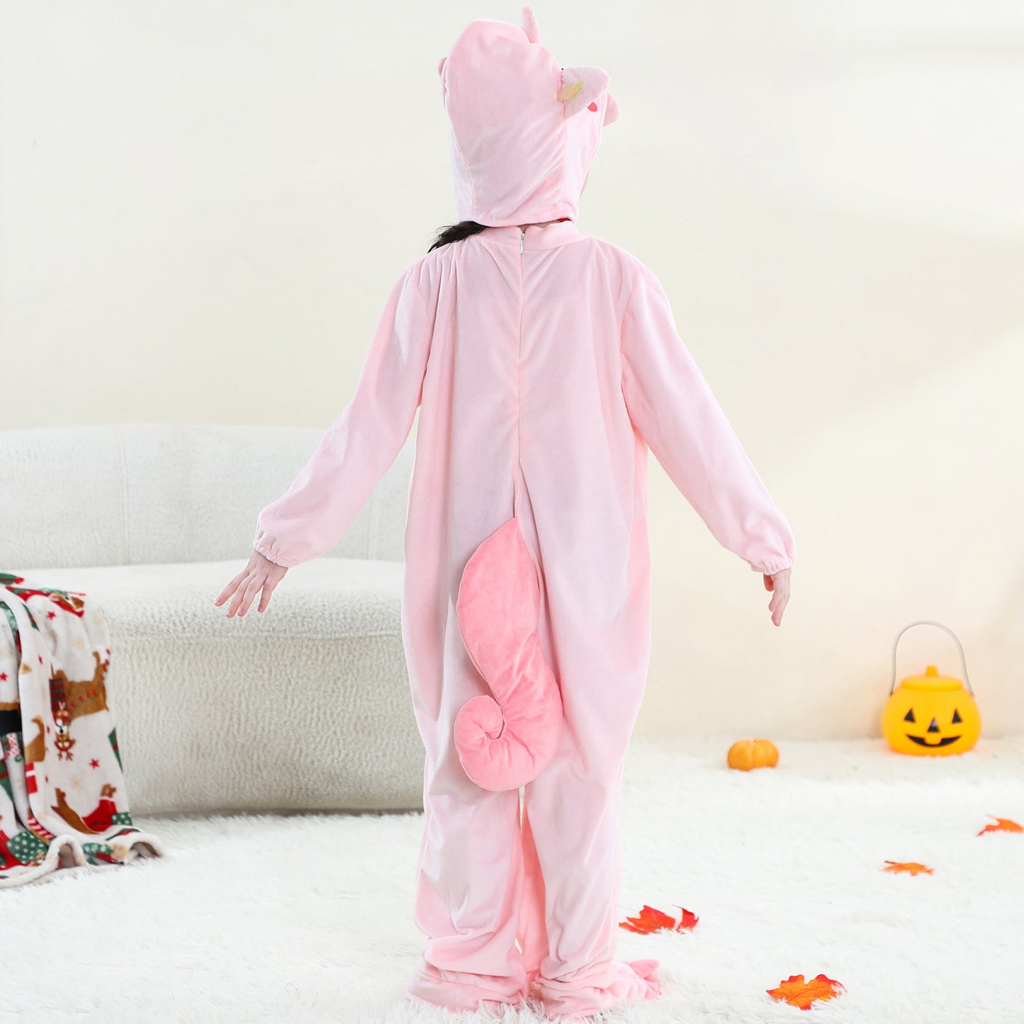MICHLEY Kids Pink Unicorn Animal Cosplay Costume Soft Flannel Romper
