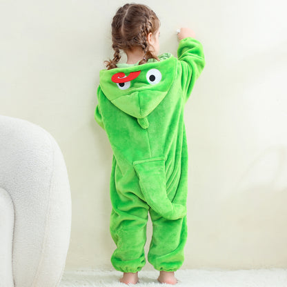 MICHLEY Baby Chameleon Hooded Romper Flannel Animal Costume
