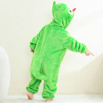 MICHLEY Baby Chameleon Hooded Romper Flannel Animal Costume