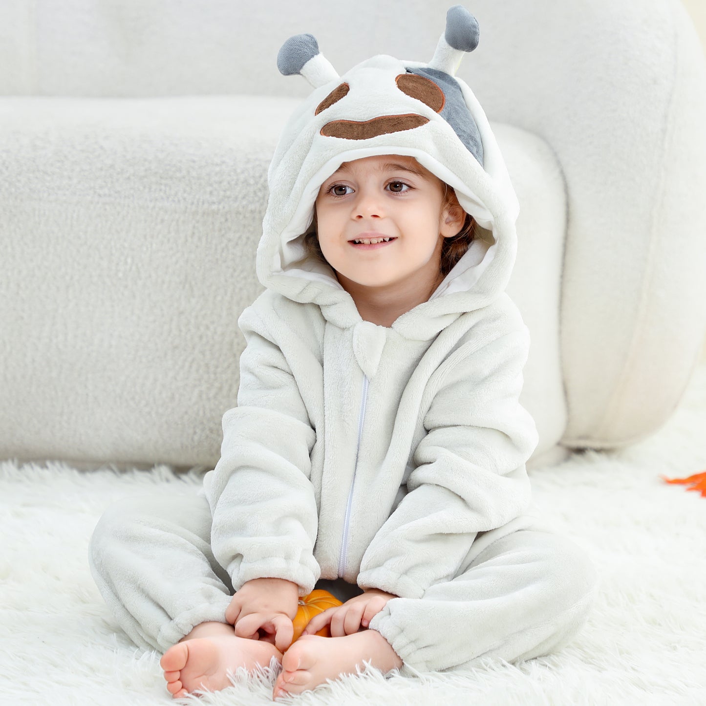 MICHLEY Baby White Ghost Hooded Romper Flannel Halloween Costume