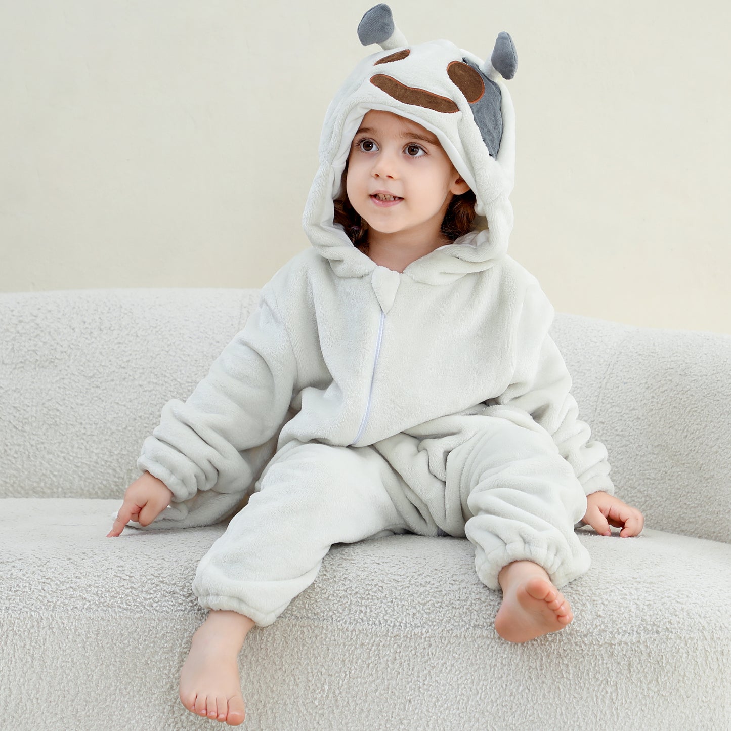 MICHLEY Baby White Ghost Hooded Romper Flannel Halloween Costume