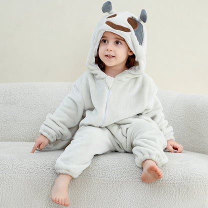 MICHLEY Baby White Ghost Hooded Romper Flannel Halloween Costume