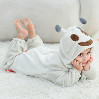 MICHLEY Baby White Ghost Hooded Romper Flannel Halloween Costume