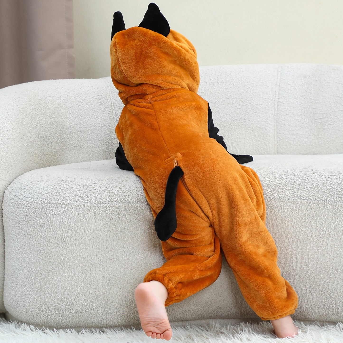 MICHLEY Baby Bat Hooded Romper Flannel Wings Costume