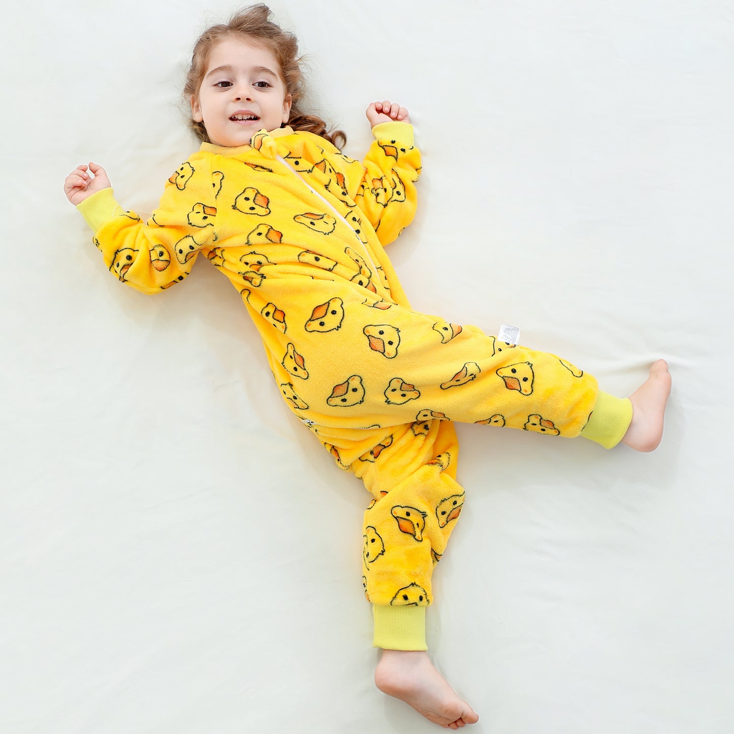 MICHLEY Cute Yellow Duck Toddler Flannel Sleep Sack with Feet