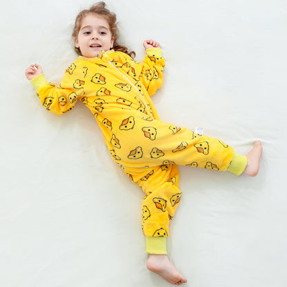 MICHLEY Cute Yellow Duck Toddler Flannel Sleep Sack with Feet
