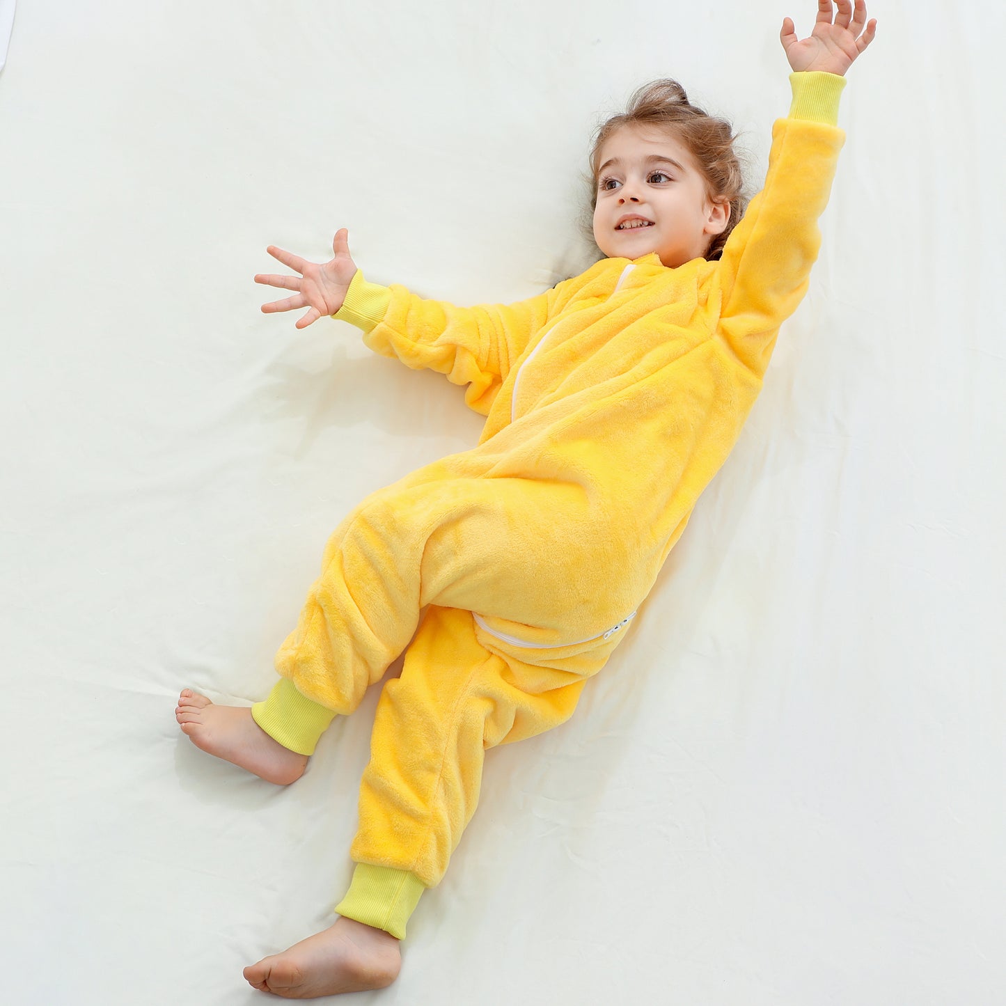 MICHLEY Yellow Duckling Toddler Flannel Sleep Sack with Feet