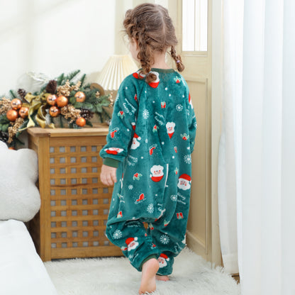MICHLEY Christmas Santa Toddler Flannel Sleeping Sack with Feet