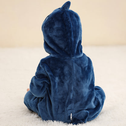MICHLEY Shark Hooded Romper Flannel Animal Costume