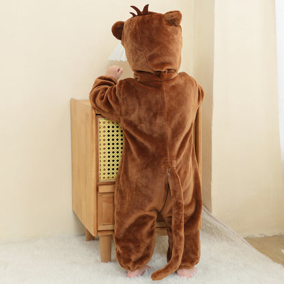 MICHLEY Baby Monkey Hooded Romper Infant Toddler Animal Costume Jumpsuit