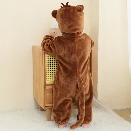 MICHLEY Baby Monkey Hooded Romper Infant Toddler Animal Costume Jumpsuit