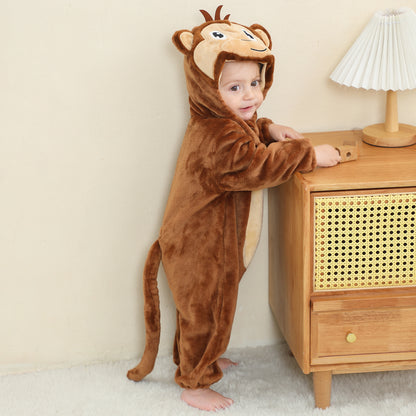 MICHLEY Baby Monkey Hooded Romper Infant Toddler Animal Costume Jumpsuit