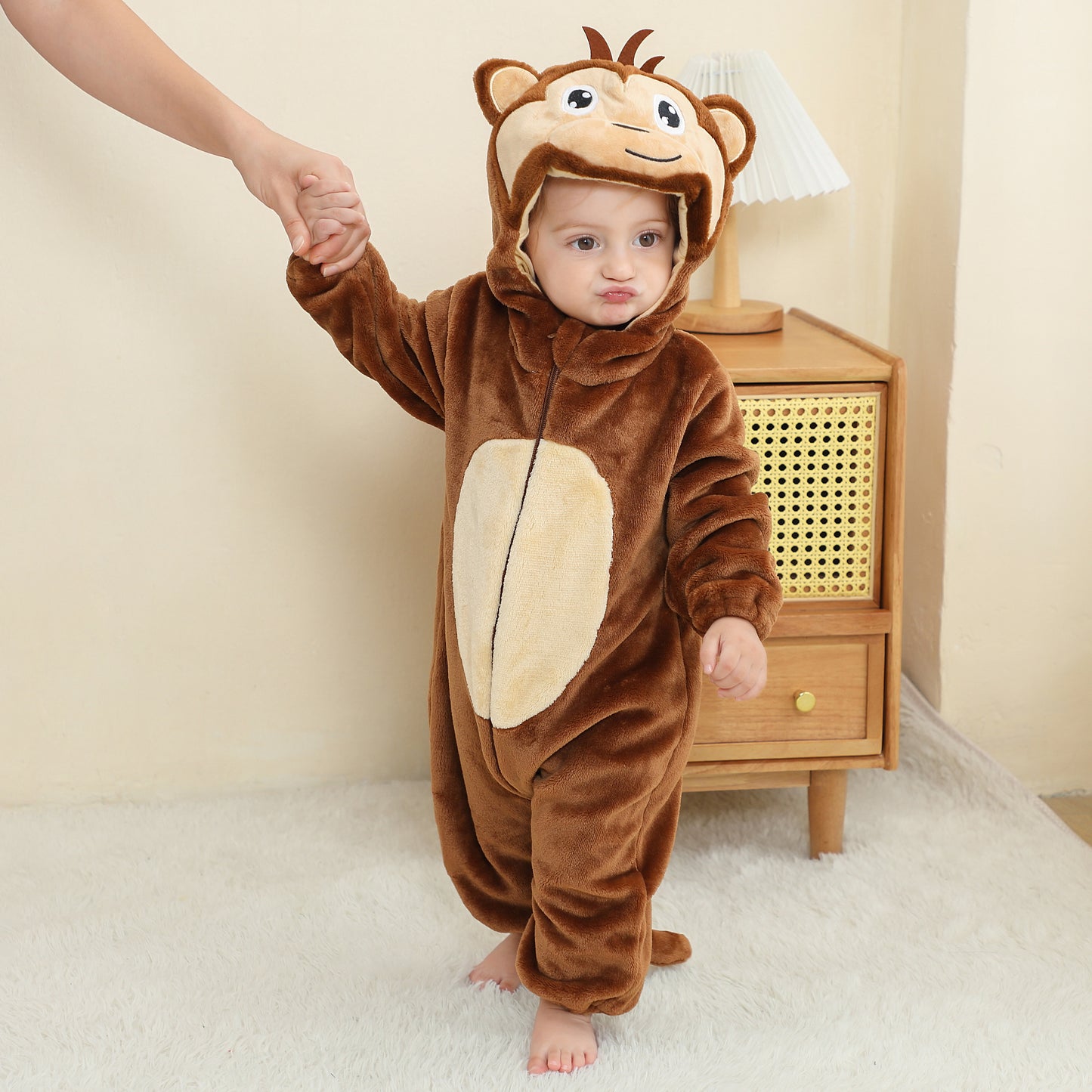 MICHLEY Baby Monkey Hooded Romper Infant Toddler Animal Costume Jumpsuit