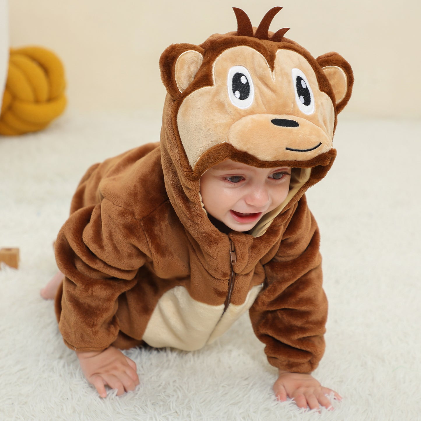 MICHLEY Baby Monkey Hooded Romper Infant Toddler Animal Costume Jumpsuit