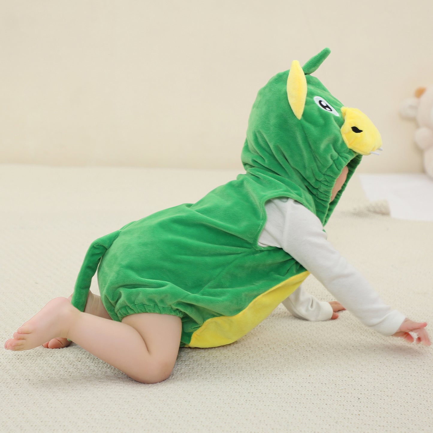 MICHLEY Baby Sleeveless Dinosaur Animal Hooded Romper Halloween Costume