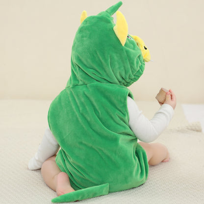 MICHLEY Baby Sleeveless Dinosaur Animal Hooded Romper Halloween Costume