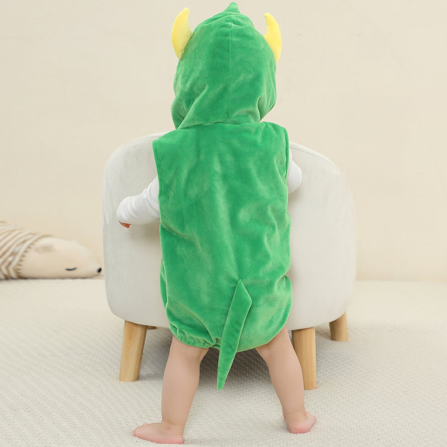 MICHLEY Baby Sleeveless Dinosaur Animal Hooded Romper Halloween Costume