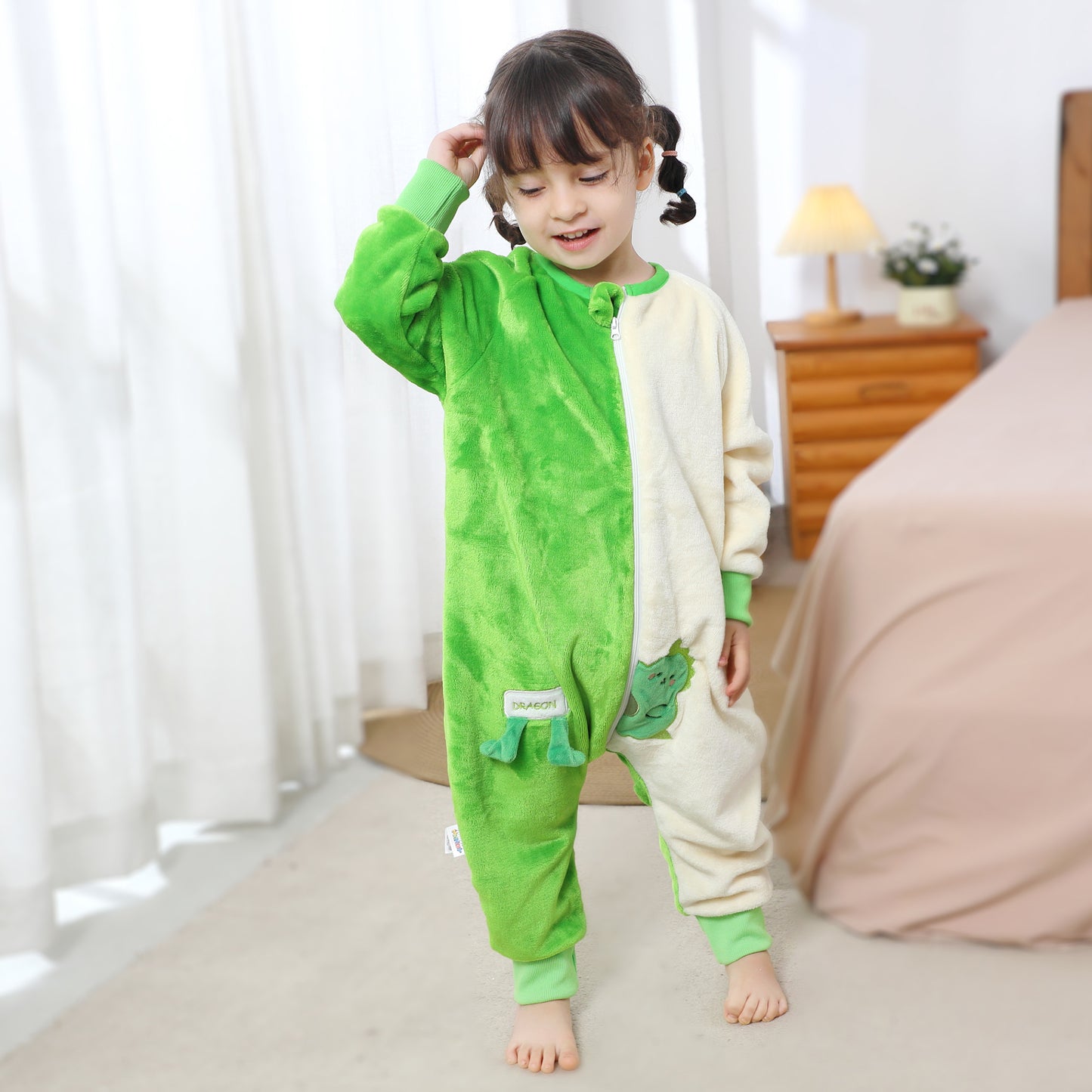 MICHLEY Kids Dinosaur Sleeping Bag Flannel Wearable Pajamas for Toddlers