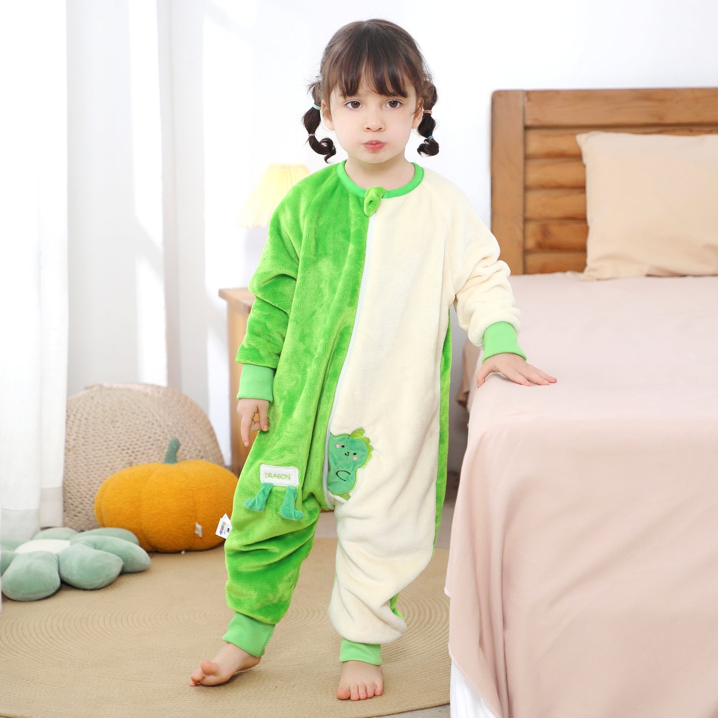 MICHLEY Kids Dinosaur Sleeping Bag Flannel Wearable Pajamas for Toddlers