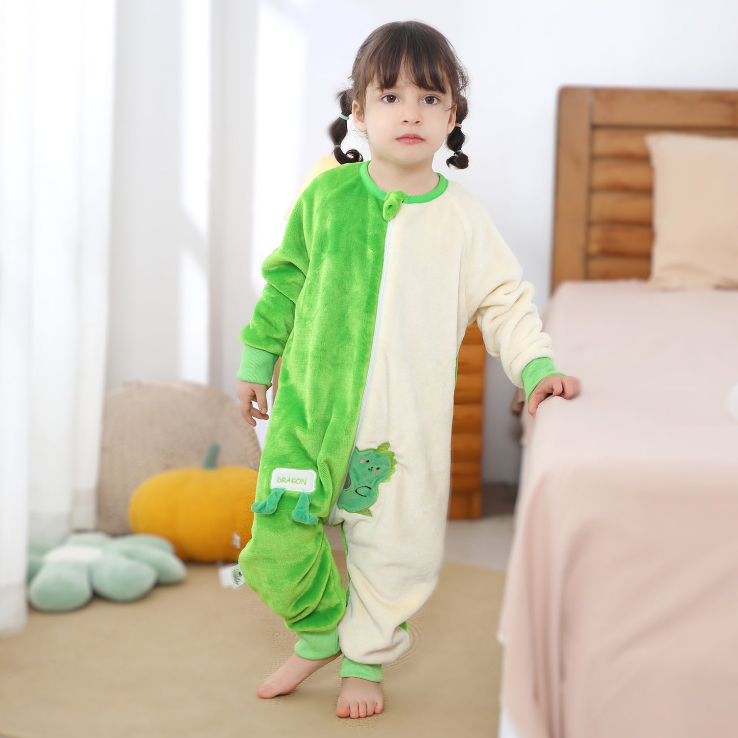 MICHLEY Kids Dinosaur Sleeping Bag Flannel Wearable Pajamas for Toddlers