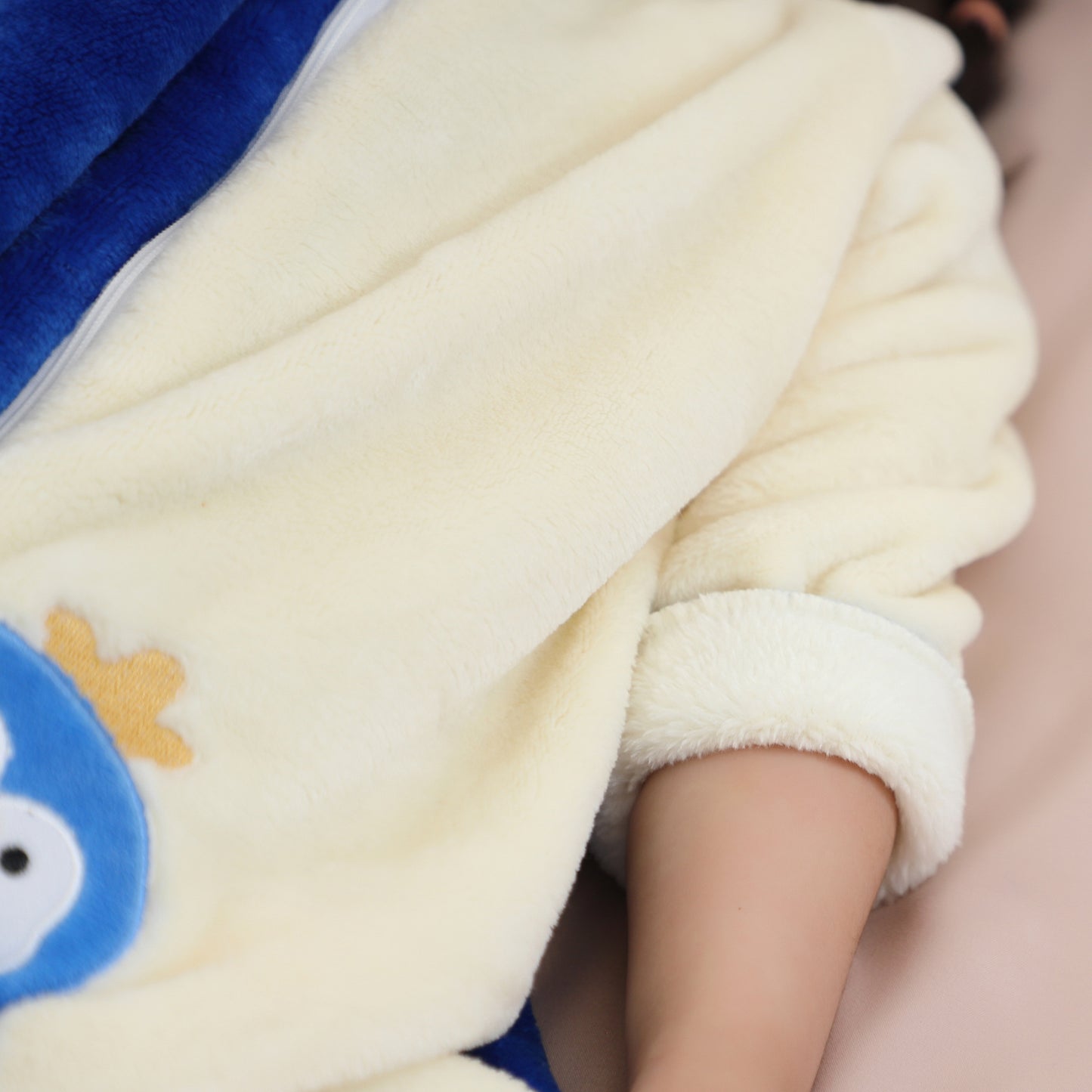 MICHLEY Blue Penguin Kids Sleep Sack Flannel Wearable Pajamas for Toddlers