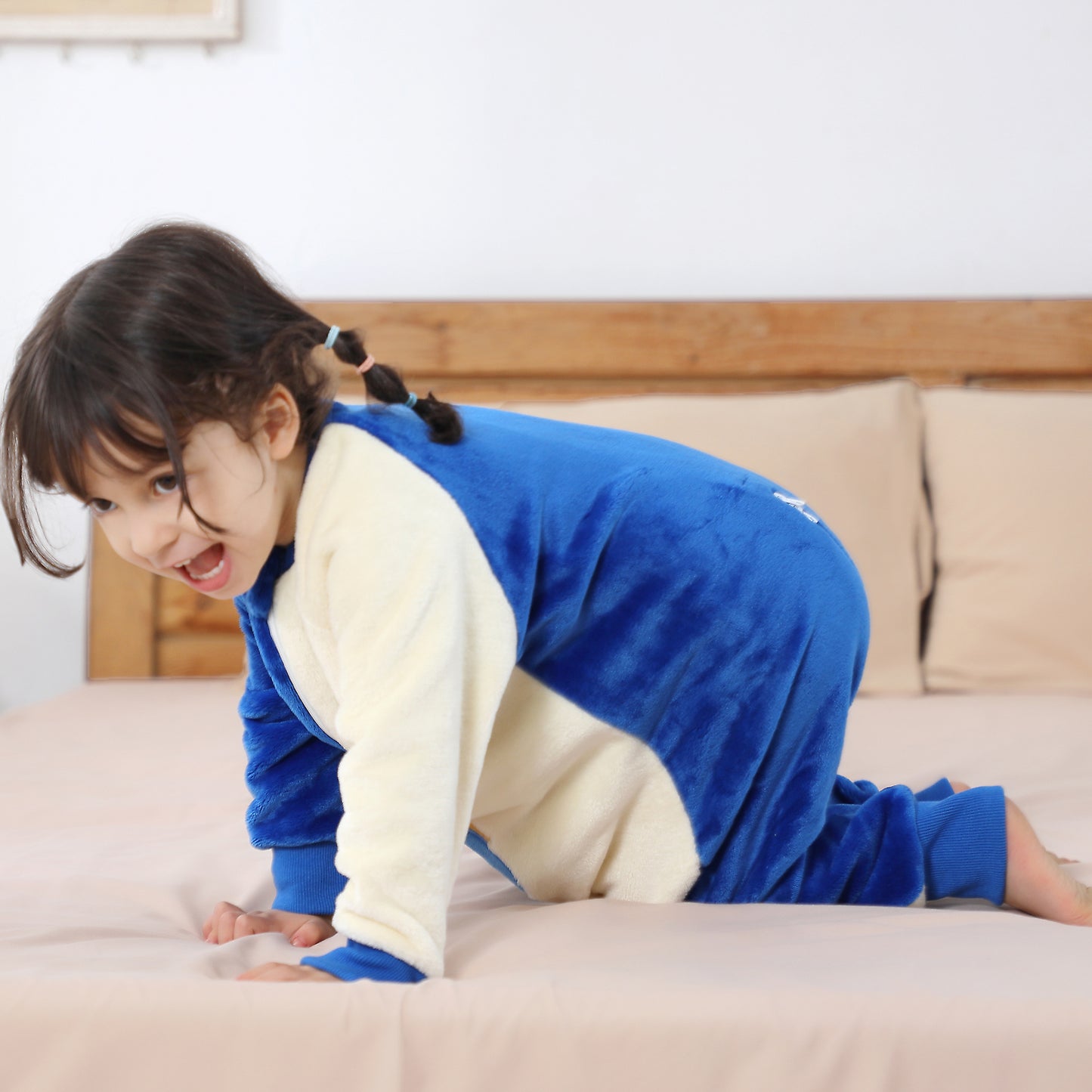 MICHLEY Blue Penguin Kids Sleep Sack Flannel Wearable Pajamas for Toddlers