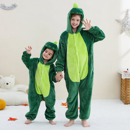 MICHLEY Kids Unicorn Dragon Hooded Romper Flannel Halloween Cosplay Pajamas