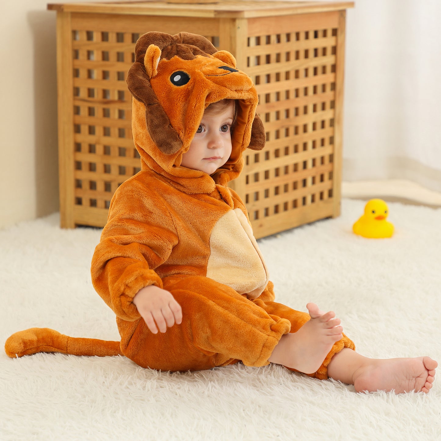 MICHLEY Baby Lion Hooded Romper Infant Toddler Animal Costume Jumpsuit
